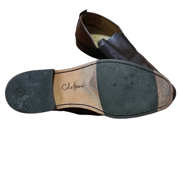 Cole Haan brown leather slip-on men's shoes - Picture 9 of 14